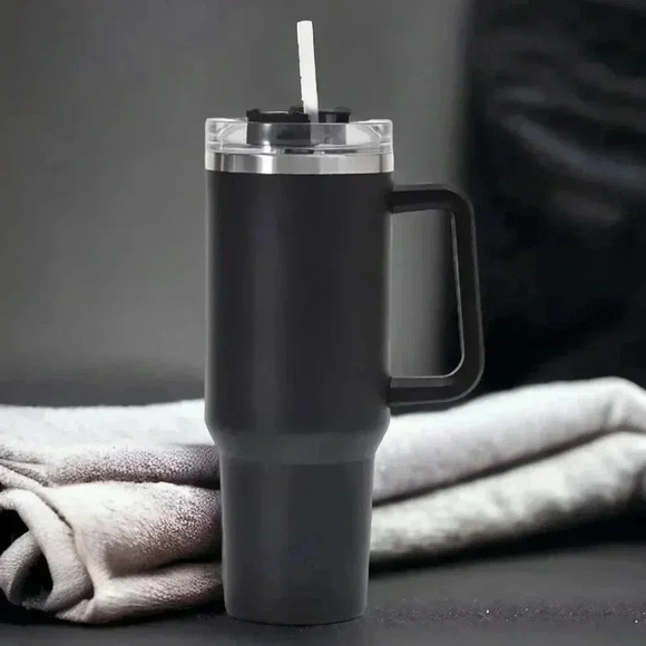 🆕️ 40oz Stainless Steel Double‎ Wall Travel Mug Tumbler with Handle & Straw 🥤 - Picture 9 of 12